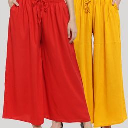 Clora Creation Women Set of 2 Multi Palazzos-13