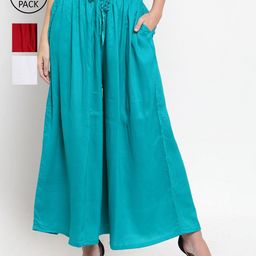 Clora Creation Women 3 Flared Palazzos-image-55