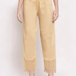 DART STUDIO Women Beige Satin Ethnic Palazzos-98