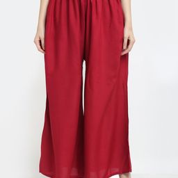 TAG 7 Women Maroon Flared Ethnic Palazzos-image-63