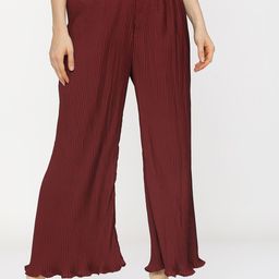 Tokyo Talkies Women Maroon Flared Palazzos-image-98