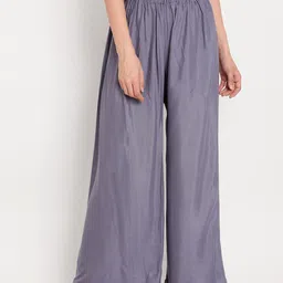 TAG 7 Women Grey Solid Straight Palazzos-image-40