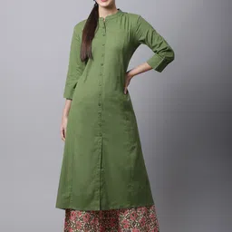 Pistaa Women Solid Panelled Kurta with Palazzos-picture-39