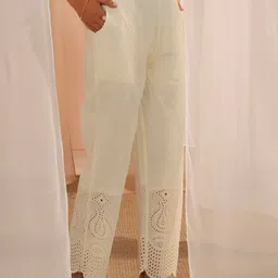 Libas Ethnic Motifs Hem Design Cotton Wide Leg Ethnic Palazzo-54
