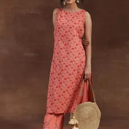 Libas Floral Printed Gotta Patti Pure Cotton Kurta with Palazzos-23