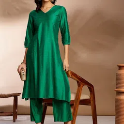 Anouk Empire A Line Kurta With Palazzos-46