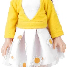 Girl Doll in Yellow Pullover & Net Skirt with Doll Accessories for kids Age 3 yr & Above-40