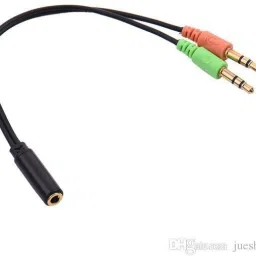 De-TechInn Black Multicolor Female Stereo to 3.5mm Aux Stereo Male Jack Connector Headphone Splitter with Mic Metal Adapter with Flat Wire Compatible with Mobile, Laptop, Tablet, Mp3 and Gaming Device Phone Converter-image-3