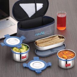 hazel 3 Piece Stainless Steel Lunch Box Set with Flat Bag-picture-8