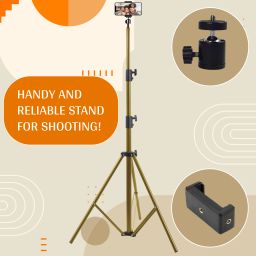 dogger Lightweight 7 Ft Long Tripod Stand with Mobile Clip Holder & 360 Degree Rotating Tripod Ball Head-15