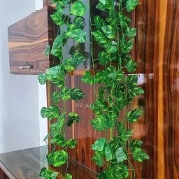 Artificial Ivy BAIL Greenery Garlands Leaves Greenery Hanging Vine Creeper Plants Bunch for Home Decor maindoor Wall Door Balcony Office Decoration Party Festival Craft (Pack Of 6 Strings) Green Hibiscus Artificial Flower-39