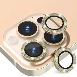 Vinylzone Iph 11/11 Pro/12/12 Pro Gold Diamond Camera Ring Lens Protector Anti Scratch Tempered Glass Camera Rig-18