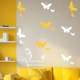 ARandNJ Painting Wall Stencils, (Size:- 13X13 & 16X24 Inch) THEME- Butterfly World and Gajanana Welcome DIY Reusable Design Ideal For Entrance, Living Room, Drawing Room & Office Decoration Modern Pattern Wall Stencil-image-32
