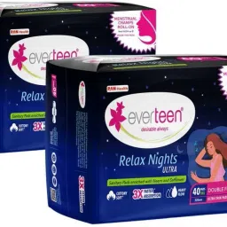 XXL Relax Nights Ultra Thin 40 Sanitary Pads with Menstrual Cramp Roll-On 2 Pack Sanitary Pad-picture-15