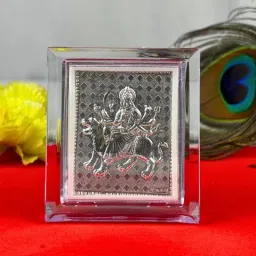 Goddess Durga 999 Silver Photo Frame for Wall & Car Dashboard Gift Item-80g Decorative Showpiece-7 cm-image-20