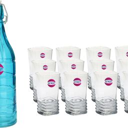 Serving Lemon Set Of Bottle And 12 Glass, 1 Ltr-X74 Jug Bottle Glass Set-image-78