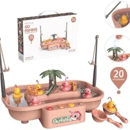 namanshu tex Go Fishing Set Game Toy Pool in Water Cycle with Light and Music image 3