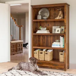 Long Drawer Solid Wood Open Book Shelf-image-33