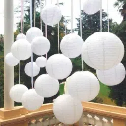 Paper Lamp Lantern Shade for Decoration Hotels Home Diwali Light White Paper Hanging Lantern-12