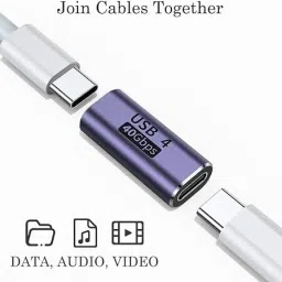 TECHGEAR Grey Type C Female To type c Female Connector pd 40Gbps 100W PD Extender Adapter Phone Converter image 4