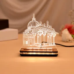 Ajmer Sharif Dargah LED Light Showpiece USB Powered Islamic Muslim Car Dashboard Decorative Showpiece - 11.5 cm-image-62