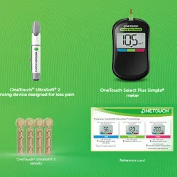 glomoov | OneTouch Select Plus Simple with 10+50 Strips Glucometer image 3