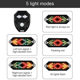 linist Bicycle Turn Signals Remote Control Indicator LED Rear Light USB Rechargeable LED Rear Break Light image 4