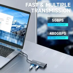 Verilux Multiport USB C Hub 10 in 1 with 4K HDMI Ethernet SD Card 100W PD for Laptop PC VLX-10IN1-USBCHUB Docking Station image 5