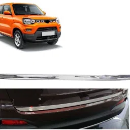 Car Chrome Dicky Trunk Garnish Boot Steel Trim Compatible with spresso Chrome Maruti S-Presso VXI Opt Petrol Rear Garnish-image-6
