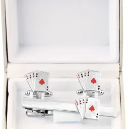 TIEPIN Stainless Steel, Metal Cufflink & Tie Pin Set-picture-28