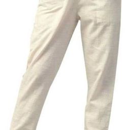 Women Slim Fit White Pure Cotton Trousers-image-2