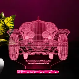starlaser 3D Royal car Night Light Table lamp with 16 Color Changing Light and Remote Control Gift for Birthday Table Lamp image 3