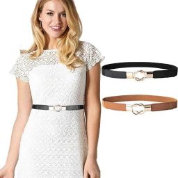 Women Black, Brown Synthetic Belt-image-19