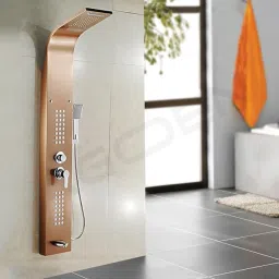 AGOEN Thermostatic 5-in-1 Shower Panel Tower Wall-Mounted Spa Shower System with Mixer, Body Jets & Handheld Spray Rainfall & Waterfall Overhead Shower | Multi-Mode Hand Shower Included-19