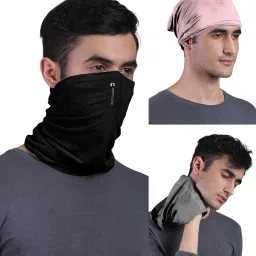 Unisex Anti Microbial Super Soft & Comfort Fit, Breathable Multipurpose Headband, Face Mask for Dust Protection Men Solid Bandana-image-32