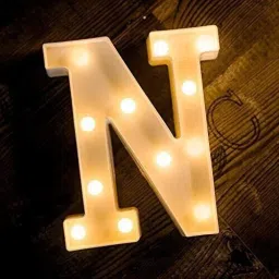 Marquee Alphabet Shaped Light For Home Party Decoration (N) - White , Pack of 1 Night Lamp-14