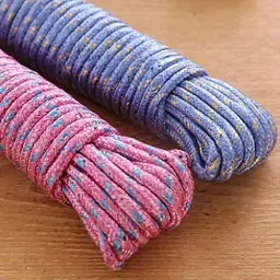 Cloth Line For Drying clothes, Nylon Braided Cotton Rope, 20 Mtr, Pack of 2, Multicolour Nylon Clothesline-image-30