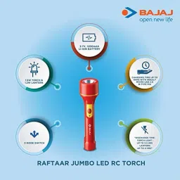 bajaj Raftaar Jumbo LED 2W Rechargeable Torch Torch image 4