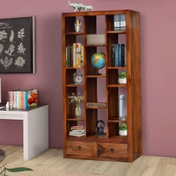 SHEESHAM Contemporary Solid Wood Open Book Shelf-22