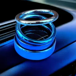 Solar Powered Rotatin Blue colour Perfume Car Air Freshener Aroma Oil-7