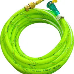 For Gardening,Car Washing,Bike Washing,Floor Clean, multipurpose Home Use Etc 15 Feet 3 Layered Braided Hose Pipe with Pressure Water Spray Nozzle Hose Pipe-24