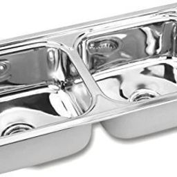 Glossy Including Sink Coupling/Bowl Connector and Waste pipe 45 X 20 X 9 inches Double Bowl Stainless Steel Sink, Grade 304 with coupling Vessel Sink-image-20