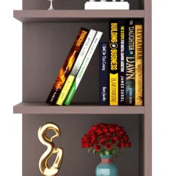 mahaakaay Square Engineered Wood Multi Tier Corner Shelf Display Rack 5 Shelves Wenge Engineered Wood Open Book Shelf image 2
