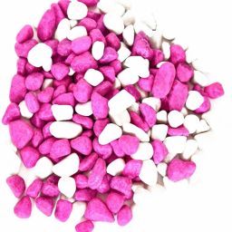 Decorative Stones Pebbles For Aquarium Home Garden Decor (Pink & White, 1Kg) Polished, Painted Angular, Asymmetrical Marble Stone-image-55