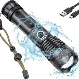 376 LASER+COB RANGE XPE Flashlight Rechargeable Zooming METAL Torch Torch-image-91