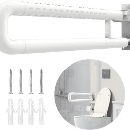 Flip-Up Grab Bar | 17 Inch Bathroom Handle For Seniors With Anti-Slip Nylon Grip Shower Grab Bar-image-31