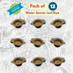 Battery Powered Led based water sensor Diyas for Diwali, Home, Mandir decoration Plastic (Pack of 12) Table Diya-image-29