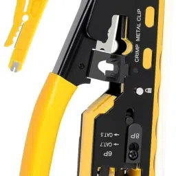 Pass Through Crimping Tool, Cat5/ Cat7 Multifunctional Modular Crimp Tool Alloy Carbon 6P 8P RJ11 RJ12 RJ45 STP/UTP Ethernet Cable Modular (Multicolor) Manual Crimper-9