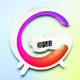 Harjio G Shape RGB Light Smart Bluetooth Speaker, 15w Wireless Charger, Digital Clock 5 W Bluetooth Party Speaker-picture-26
