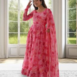 Printed Georgette Stitched Anarkali Gown-image-41